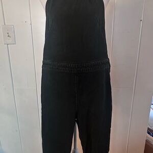 Free People Charcoal Denim Jumpsuit